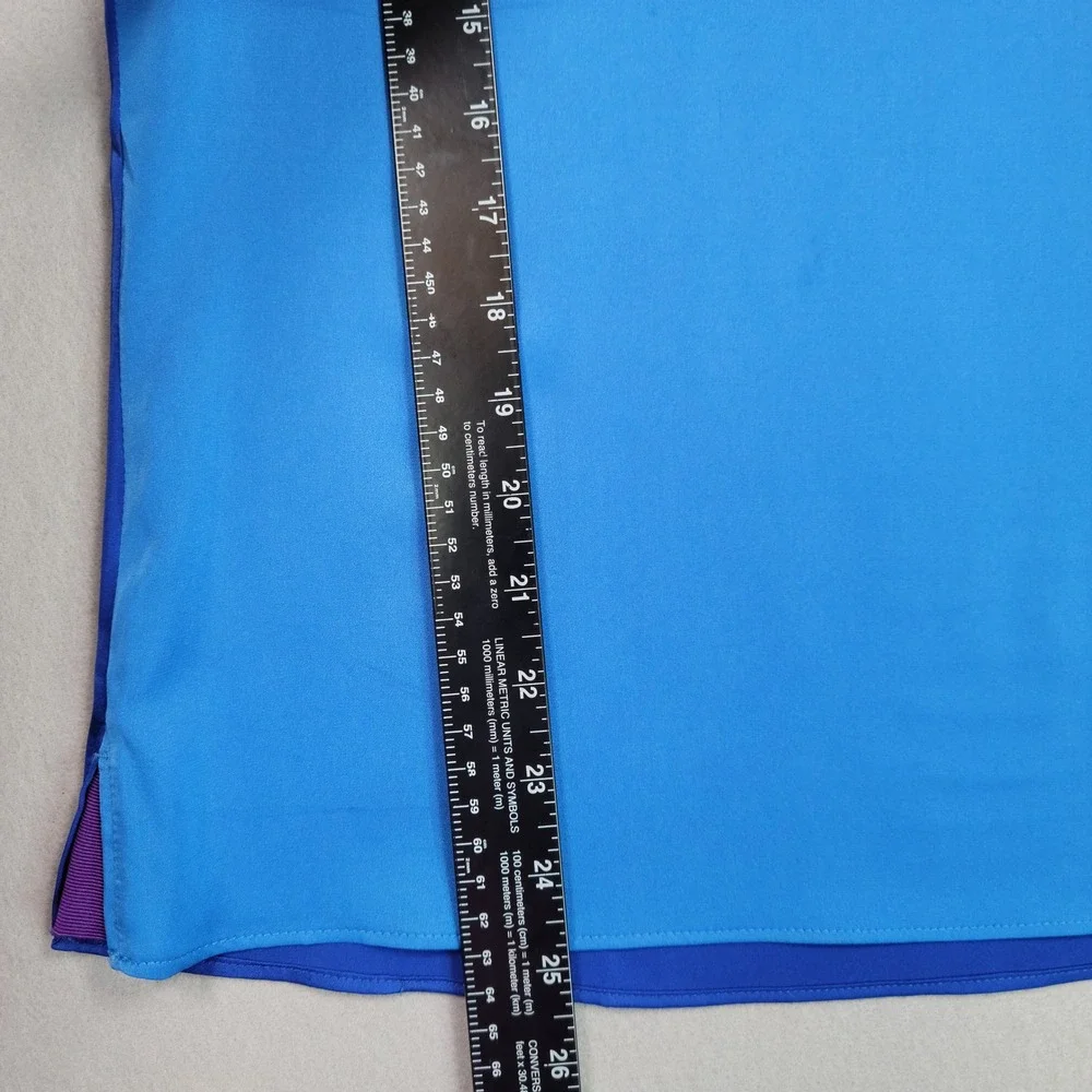 Spiegel Women Blue‎ Colorblock Cap Sleeve Blouse Top Size 14